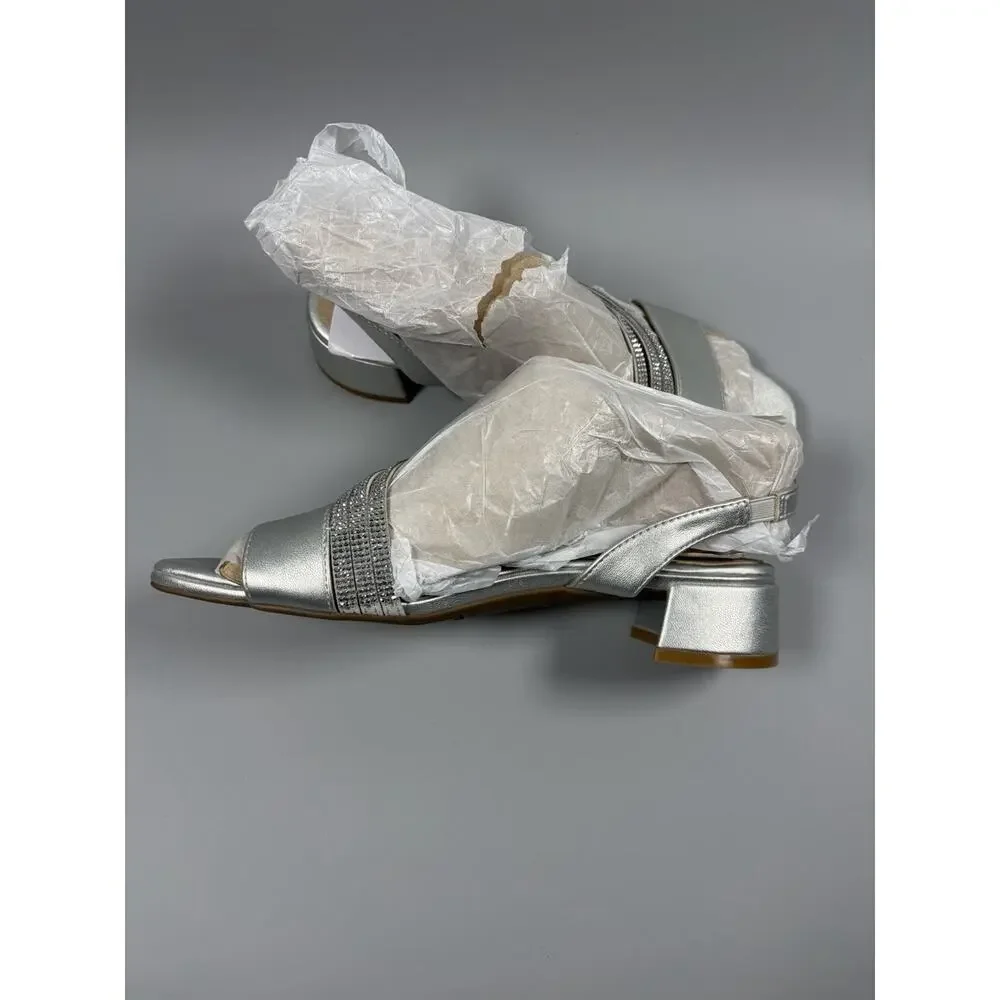 LifeStride Womens Joy Strappy Heeled Sandal Block Heels Silver Size 7.5 - Picture 4 of 7